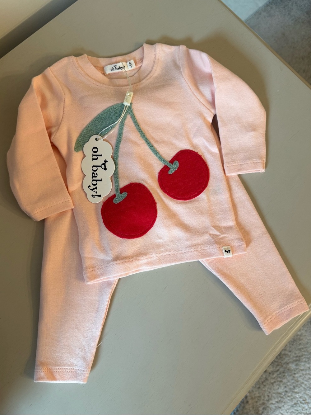 oh baby! Two Piece Set - Cherries Berry Applique